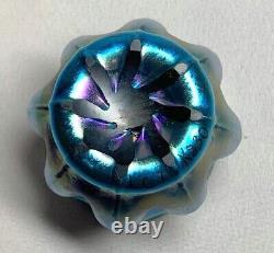 Lct Tiffany Blue Favrile, Reactive Flower Form Vase, Blue To Red, Extremely Rare