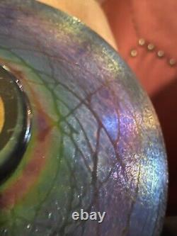 Lindsey art Glass Extremely rare beautiful Blue 8 Bowl Signed 2014 Pristine