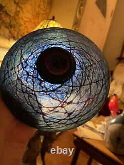 Lindsey art Glass Extremely rare beautiful Blue 8 Bowl Signed 2014 Pristine