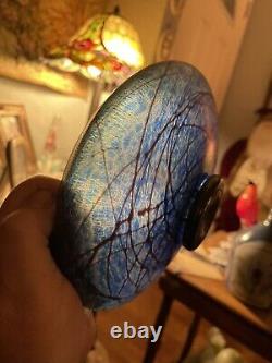 Lindsey art Glass Extremely rare beautiful Blue 8 Bowl Signed 2014 Pristine