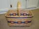 Longaberger EXTREMELY RARE JERRY LONGABERGER BASKET Red/Blue Accent Weaves. NEW