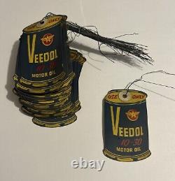 Lot of 34 Vintage Veedol Oil Service Paper Door Sticker Extremely RARE