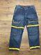 MARITHE FRANCOIS GIRBAUD Jeans Taped Blue/Yellow Size 40 Extremely Rare