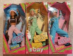 Mattel Cool Blue Barbie, Perfect Pink Teresa and Extreme Green Skipper RARE SET