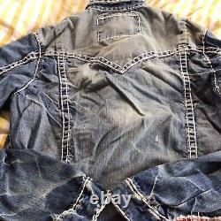 Mens Vintage True Religion Jimmy Super T Denim Jacket Size Large Extremely Rare