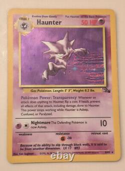 Misprint Pokemon Haunter Fossil Holo BLUE INK STAIN ERROR LP Extremely Rare