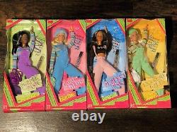 NIB 4 Barbie Dolls Purple Panic, Extreme Green, Cool Blue, Perfect Pink RARE
