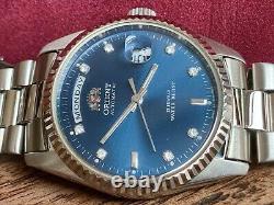 NWT! EXTREME RARE Orient Oyster President DateJust Homage BLUE Dial USA SELLER