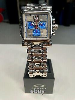 Oakley Minute Machine 26-328 Polished with Blue Dial Wrist Watch Extremely RARE