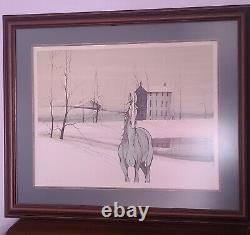 P. Buckley Moss Equus Blue Original Lithograph, 93/99, 1986, Extremely Rare