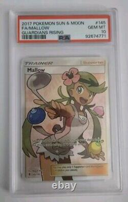 PSA 10 Mallow 145/145 Guardians Rising Full Art Pokemon Card