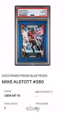 PSA 10 (POP 1) Blue Prizm SSP Mike Alstott Extremely Rare Card Case Hit Panini