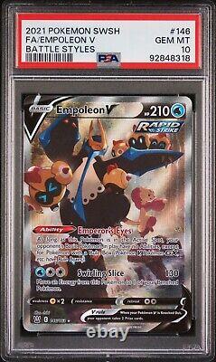 Pokémon Battle Styles 2021 PSA 10 GEM MINT Empoleon V 146/163 Alternate Art