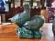 Poole Pottery Pair Of Blue Glaze Grouse Extremely Rare & Perfect