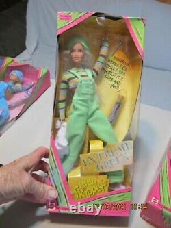 RARE 4pc Color Barbies NIP Purple Panic, Extreme Green, Cool Blue, Perfect Pink