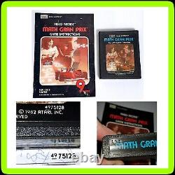 RARE Math Gran Prix TELE-GAMES BLUE LABEL (1982) Atari 2600? Game + Manual