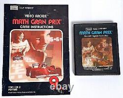 RARE Math Gran Prix TELE-GAMES BLUE LABEL (1982) Atari 2600? Game + Manual