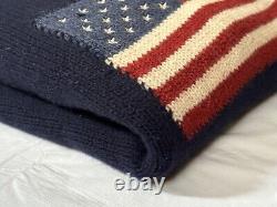 Ralph Lauren Polo USA Flag 100% Wool Sweater XXL Extremely Rare Snow Beach Era
