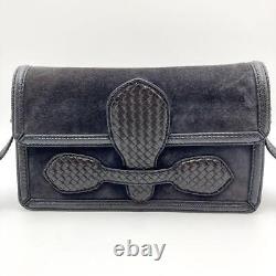 Rare Extreme Bottega Veneta Rialto Chain Bag Dark Blue Intrecciato