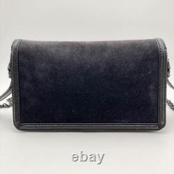 Rare Extreme Bottega Veneta Rialto Chain Bag Dark Blue Intrecciato