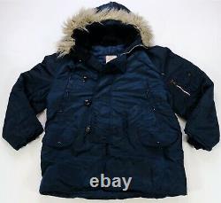 Rare VTG ALPHA INDUSTRIES Type N-3B Extreme Cold Fur Hood Parka Jacket 80s 90s L
