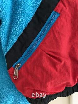 Rare Vintage THE NORTH FACE Extreme Z Spell Out Color Block Fleece Jacket 90s S