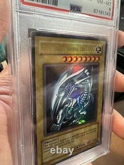 Set Of 3x PSA 8 Blue Eyes White Dragon SDK-001 YuGiOh All Have HOLO FOIL BLEED