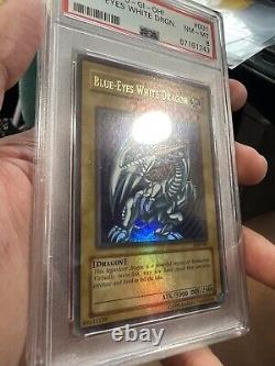 Set Of 3x PSA 8 Blue Eyes White Dragon SDK-001 YuGiOh All Have HOLO FOIL BLEED