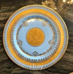 Set of 8 Stouffer gold encrusted dinner/service plates, extremely rare