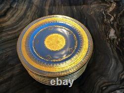 Set of 8 Stouffer gold encrusted dinner/service plates, extremely rare