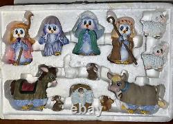 Sonshine Promises Blue Bird Nativity Set Of 12- Gretchen Clasby- Extremely RARE