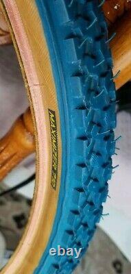 Team Schwinn Maximizer Tires BMX Yellow Blue 20 × 1.75 Extremely Rare