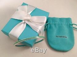 Tiffany & Co Silver & Blue Enamel Stripe Bangle Bracelet EXTREMELY RARE