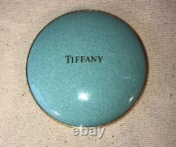 Tiffany & Co Vintage Blue Enamel Logo Round Hand Mirror -2 3/8 EXTREMELY RARE