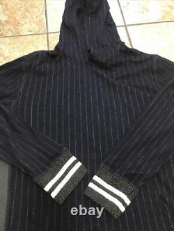 Todd Snyder X Champion Wool Hoodie 2x Wide Stripes Extremely Rare Blue