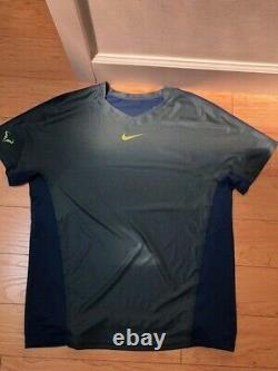 UNRELEASED! Rafa Nadal Nike WTF 2013 Crew Brave Blue/Volt Extremely Rare Federer