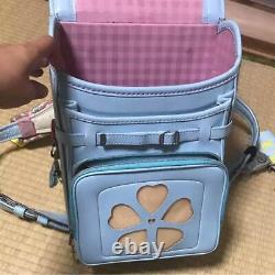 Used Randoseru Children's School Bag light blue color extremely rare Japan