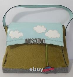 VINTAGE MOSCHINO Clouds Grass Car Road Bag EXTREMELY RARE FIND