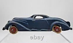 Vintage 1930's Hubley Cast Iron Blue Futuristic Car 6 1/4 Long Extremely RARE