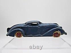 Vintage 1930's Hubley Cast Iron Blue Futuristic Car 6 1/4 Long Extremely RARE
