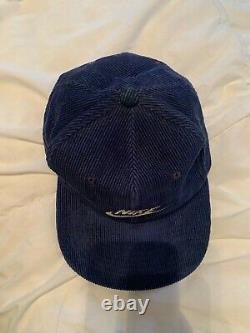 Vintage 1985 Deadstock Nike Yupoong Blue Corduroy Snapback Hat. Extremely Rare