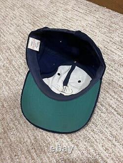 Vintage 1985 Nike Yupoong Blue Corduroy Snapback Hat Extremely Rare Unbent Bill
