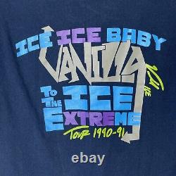 Vintage 1990 Vanilla Ice To The Extreme Tour Concert T Shirt L 90s Rap (RARE!)
