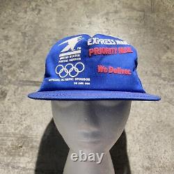 Vintage 80s Usps Priority Mail Olympics Trucker Hat Made In USA Extremely Rare