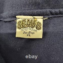 Vintage 90's Extremely Rare Seau's The Restaurant Polo Shirt XL Blue Junior Seau