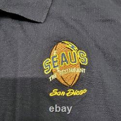 Vintage 90's Extremely Rare Seau's The Restaurant XL Polo Shirt Blue Junior Seau