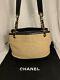 Vintage Chanel Raffia And Navy Leather Bag Extremely Rare