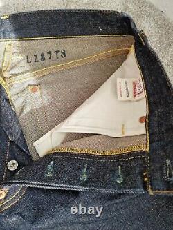 Vintage EVISU Big Logo Jeans W30 X L32 Lot 0001 Extremely Rare