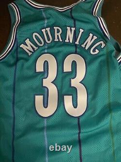 Vintage Extremely RARE Alonzo Mourning Charlotte Hornets Jersey Size 48 Champion