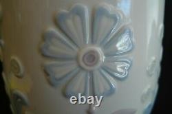 Vintage Extremely Rare Lladro Pink & Blue 9.5 Floral Jug Vase #1115 1971